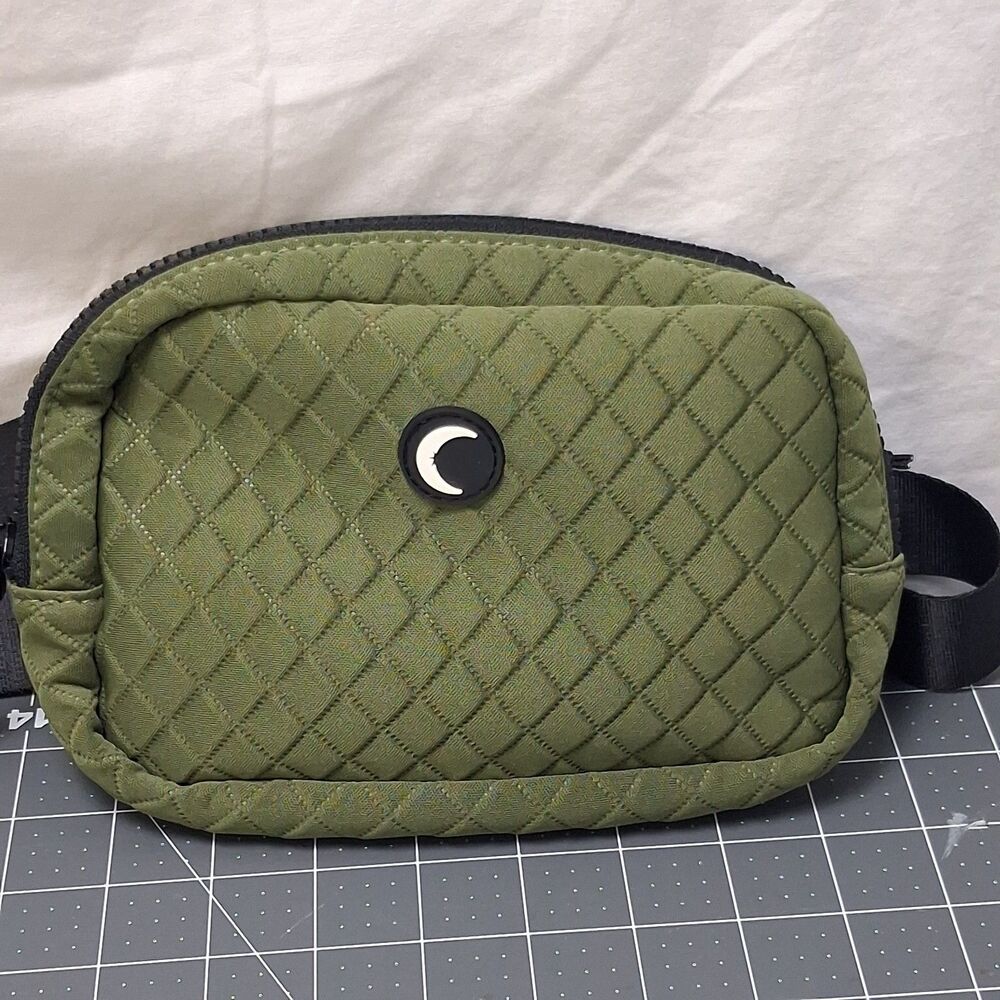 ZYIA Active Olive Green Quilted CROSSBODY Bag Waist Pack Belt Fanny Pack Purse